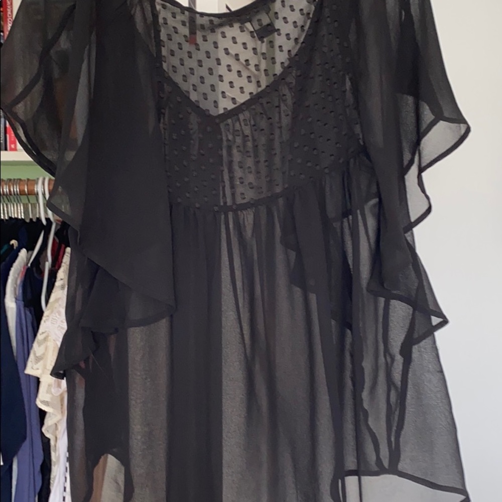 Black Ruffle Top - Picture 3 of 3